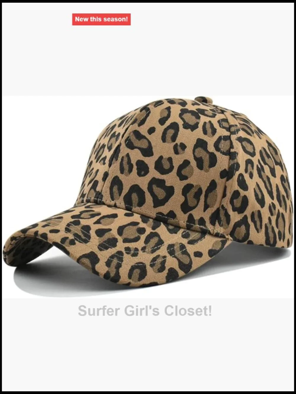 Cotton Leopard Print Adjustable Dad Trucker Hat Sun Protection Golf Cap